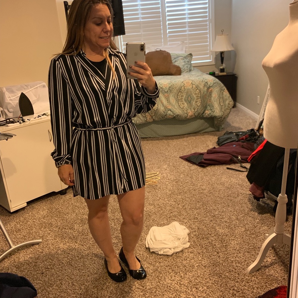 Black and white over sized blouse/dress